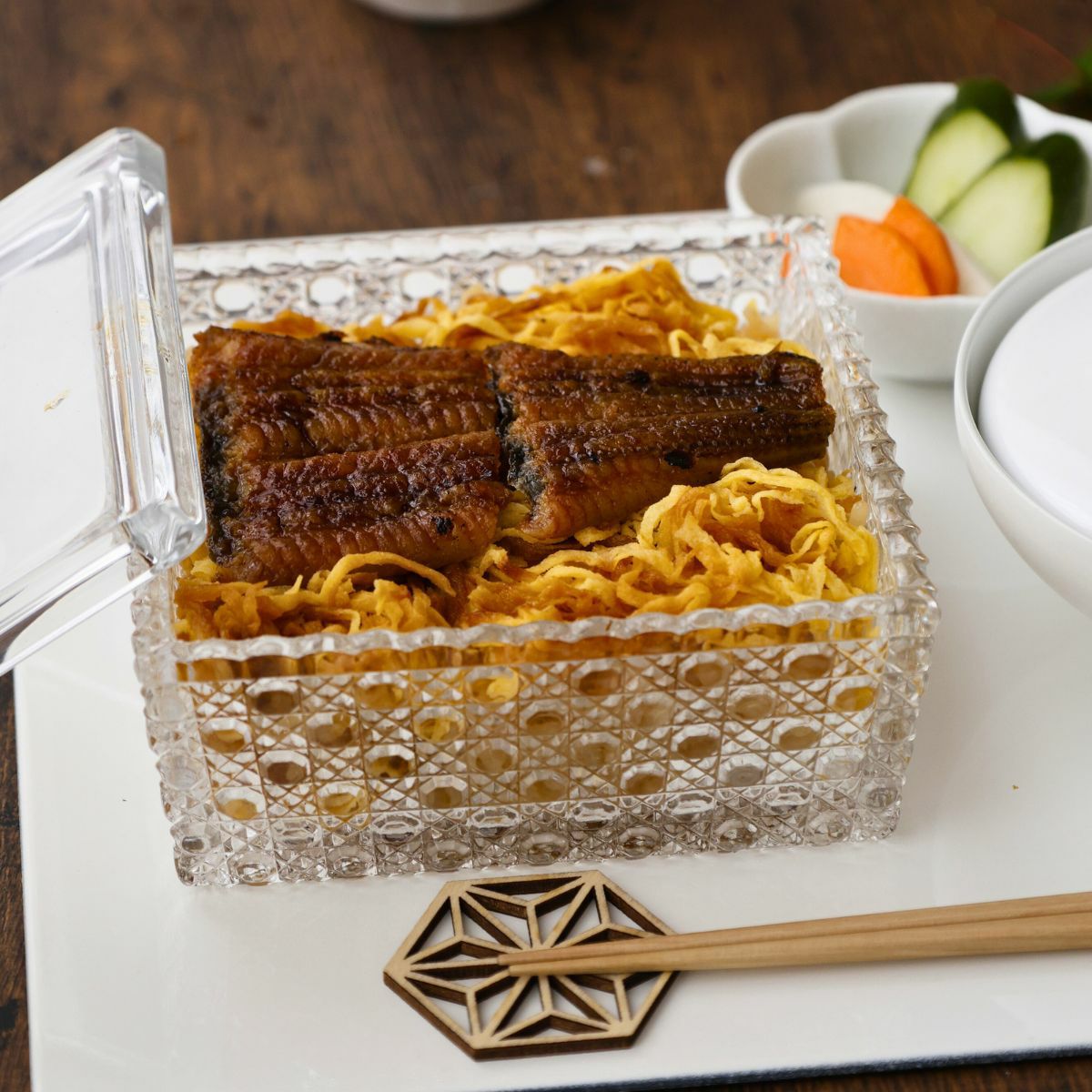 ガラス製カット硝子 籠目向付お重箱｜M苦楽園｜おしゃれな食器通販サイト