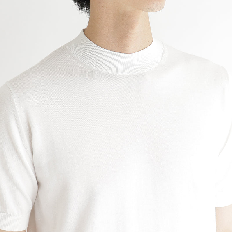 SUVIN PLATINUM モックネック ニットTシャツ ホワイト – MINIMAL WARDROBE