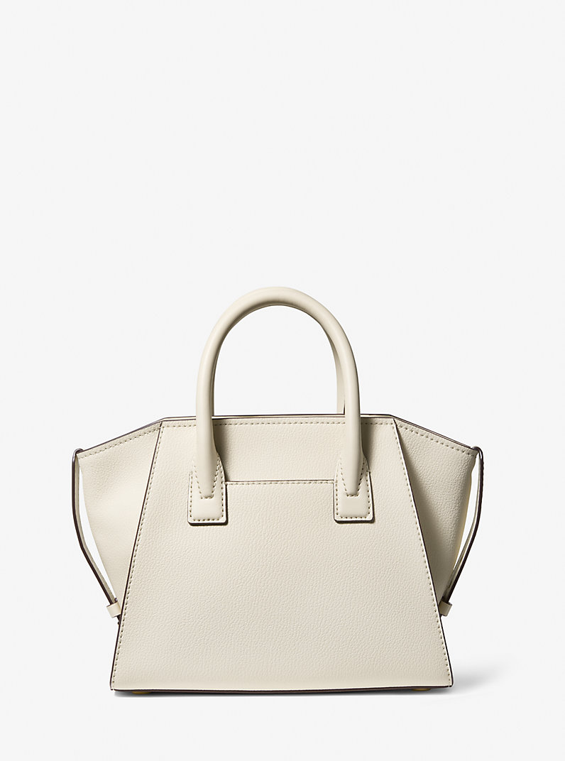 Avril Small Leather Top-Zip Satchel in LT CREAM - Sale | Michael