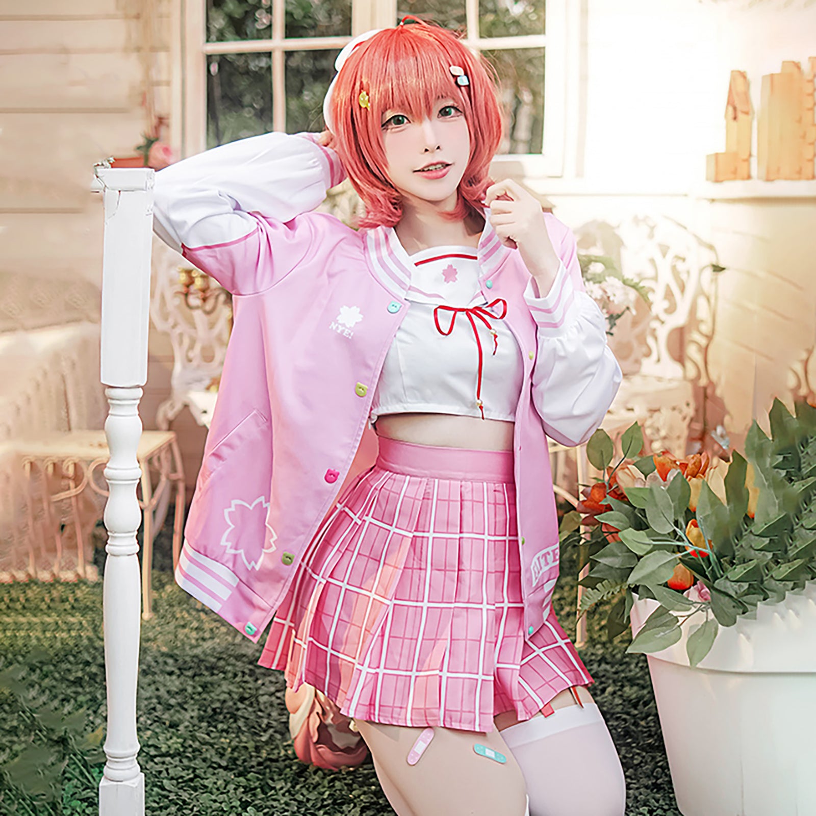 さくらみこ コスプレ衣装 9点セット ホロライブ VTuber セーラー服 桜