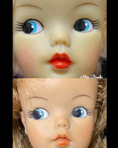 No.368 日本製タミーちゃん お顔の漂白と白×ピンクのサイドパート植毛