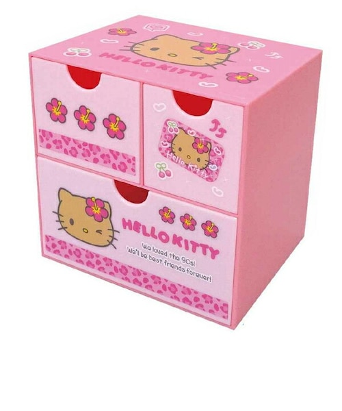 サンリオ ハローキティ キャラチェスト ピンク 収納 小物入れ 日焼け