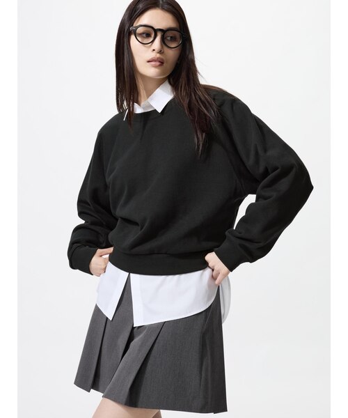 スウェットクロップドシャツ｜ユニクロの通販｜&mall（アンドモール