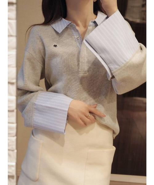 POLO BCSコラボ】シャツカラーカフスニットプルオーバー｜ラグナムーン