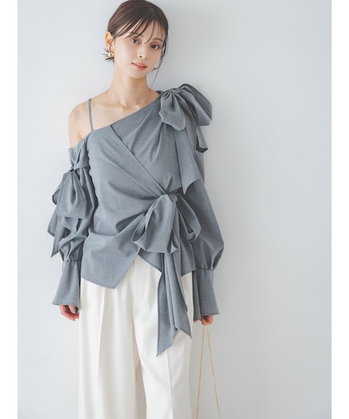 リボンデザインブラウス｜スナイデルの通販｜&mall（アンドモール