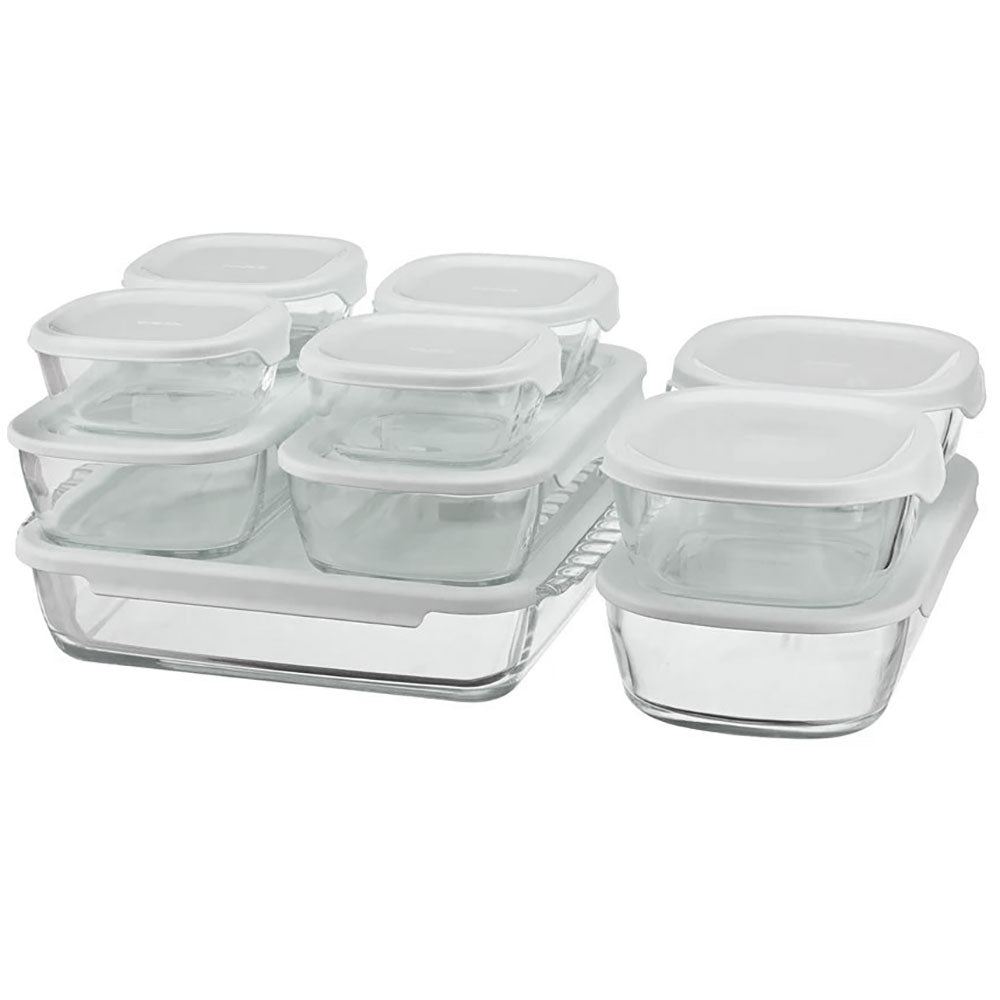 HARIO スタッキング耐熱ガラスコンテナ スクエア 10個セット（保存容器