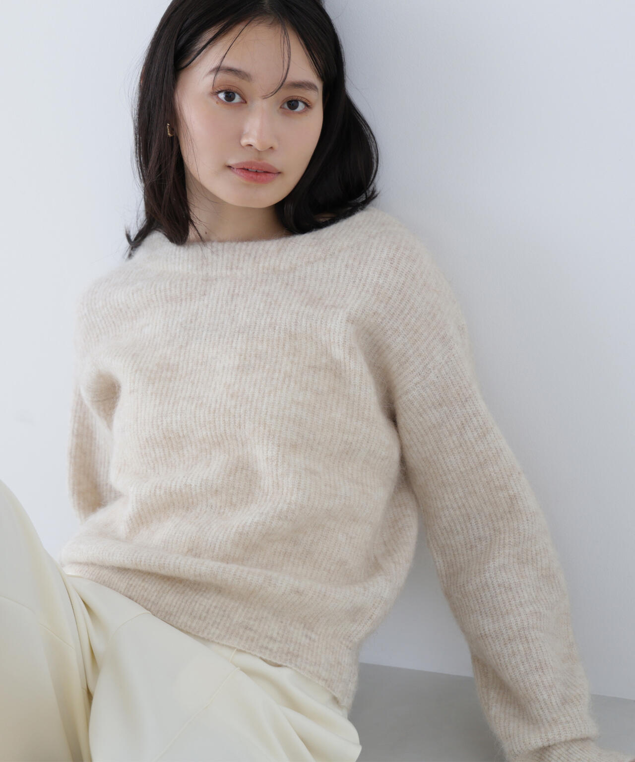 アルパカ混クルーネックニット | NATURAL BEAUTY BASIC（ナチュラル