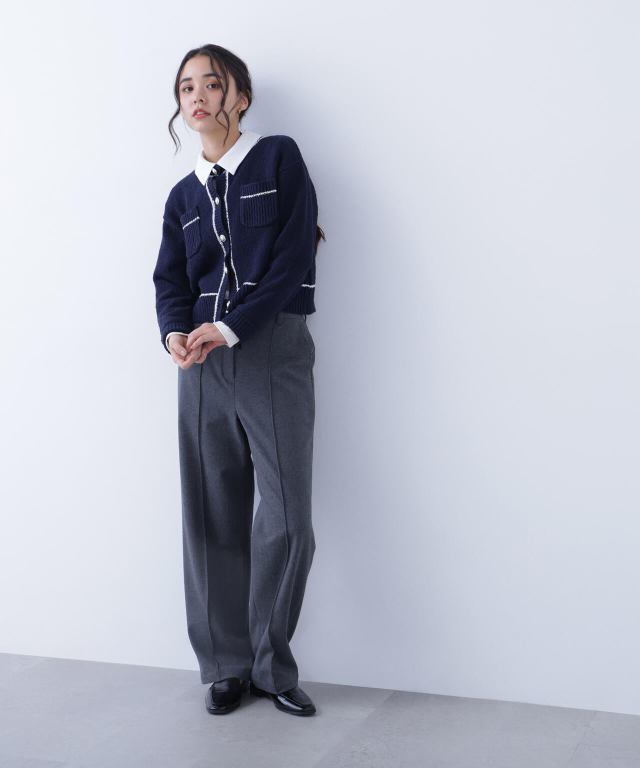 バイカラーラインポケットカーディガン | N. Natural Beauty Basic