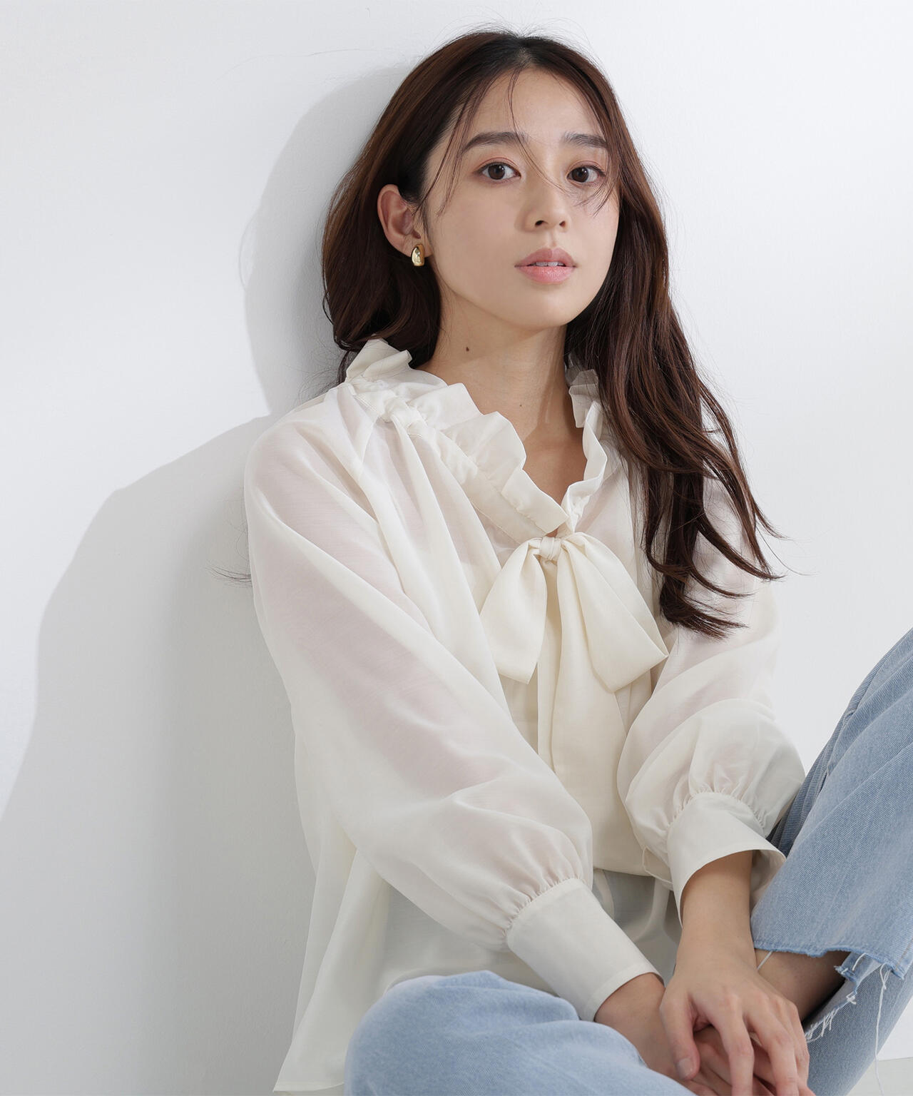 一部店舗・mix.tokyo 限定カラー：アプリコット】2wayシアーボウタイ