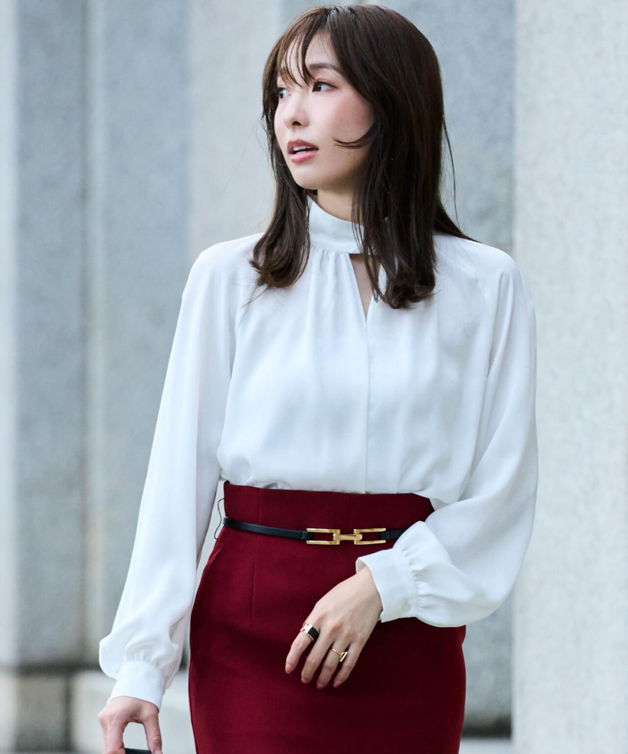 ギャザーネックドットジャガードブラウス | PINKY&DIANNE（ピンキー