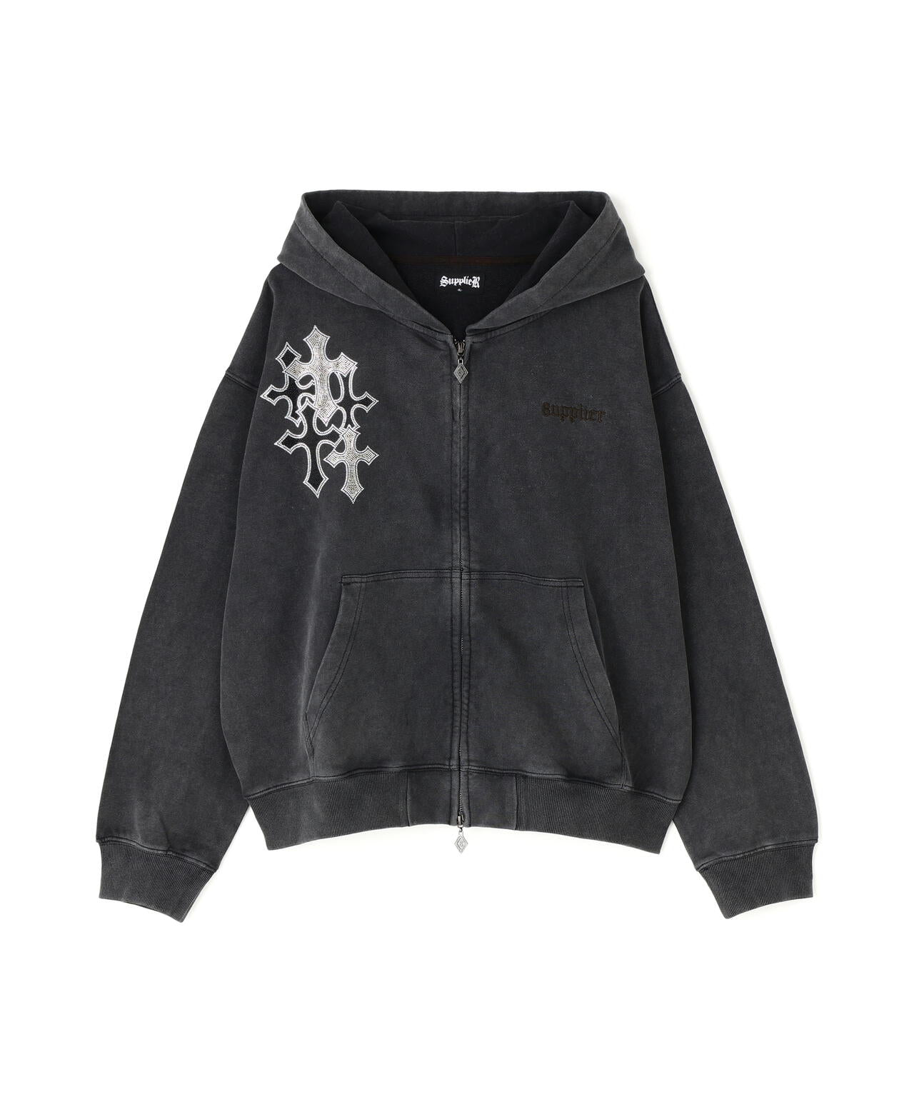 SUPPLIER/サプライヤー/MULTIPLE CROSS RHINESTONE ZIP HOODIE | L.H.P