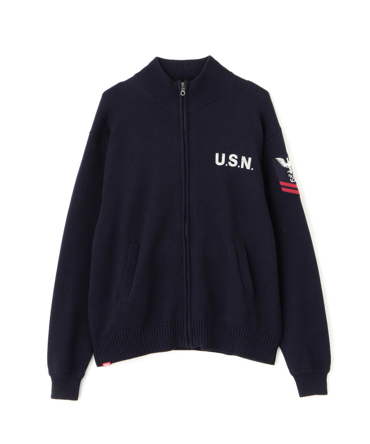 NAVAL STAND COLLAR ZIP KNIT JACKET / ネイバル スタンド カラー