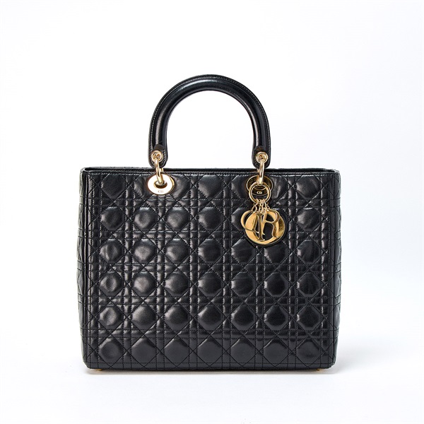 Christian Dior レディディオール ラージ ハンドバッグ ブラック