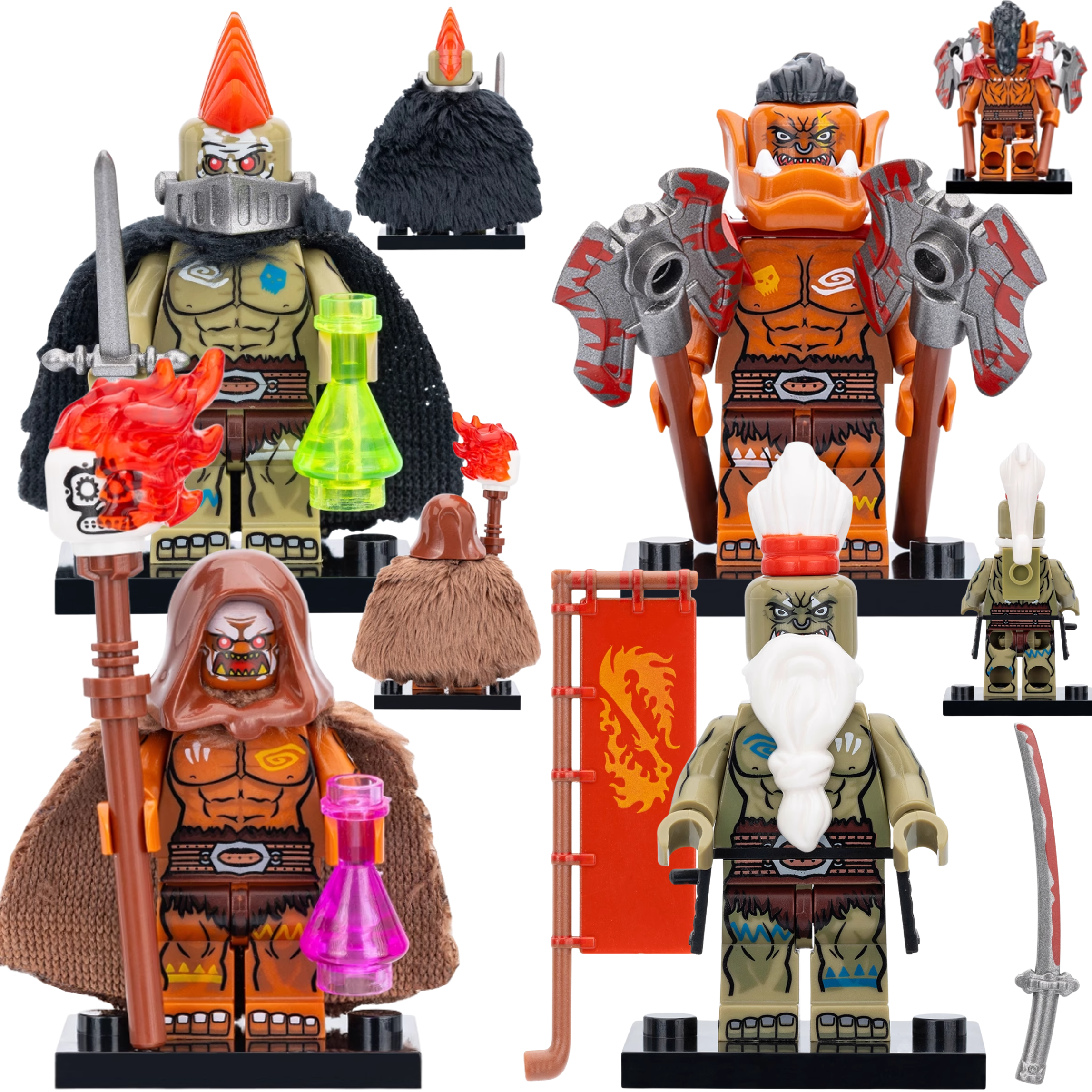 World of Warcraft Orc Minifigure Set - Mocerra