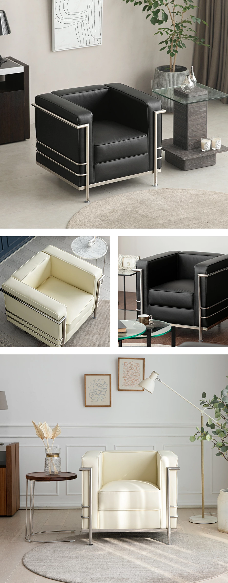 幅77cm] 1人掛けデザイナーズソファ ル・コルビジェ LC2 名作 リ