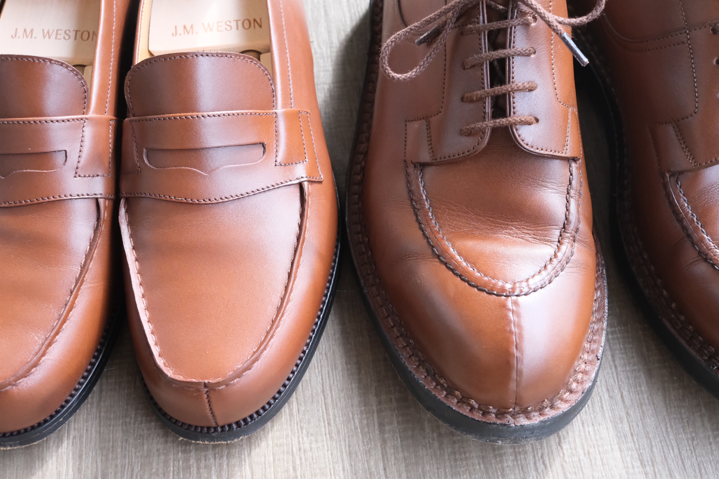 ウエストンブラウン】ロシアンカーフVSボックスカーフの比較！！【J.M.