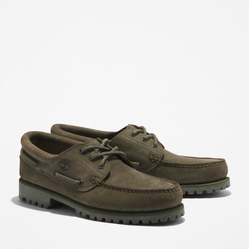 Timberland AUTHENTIC HANDSEWN BOAT SHOE Men's - DARK GREEN NUBUCK