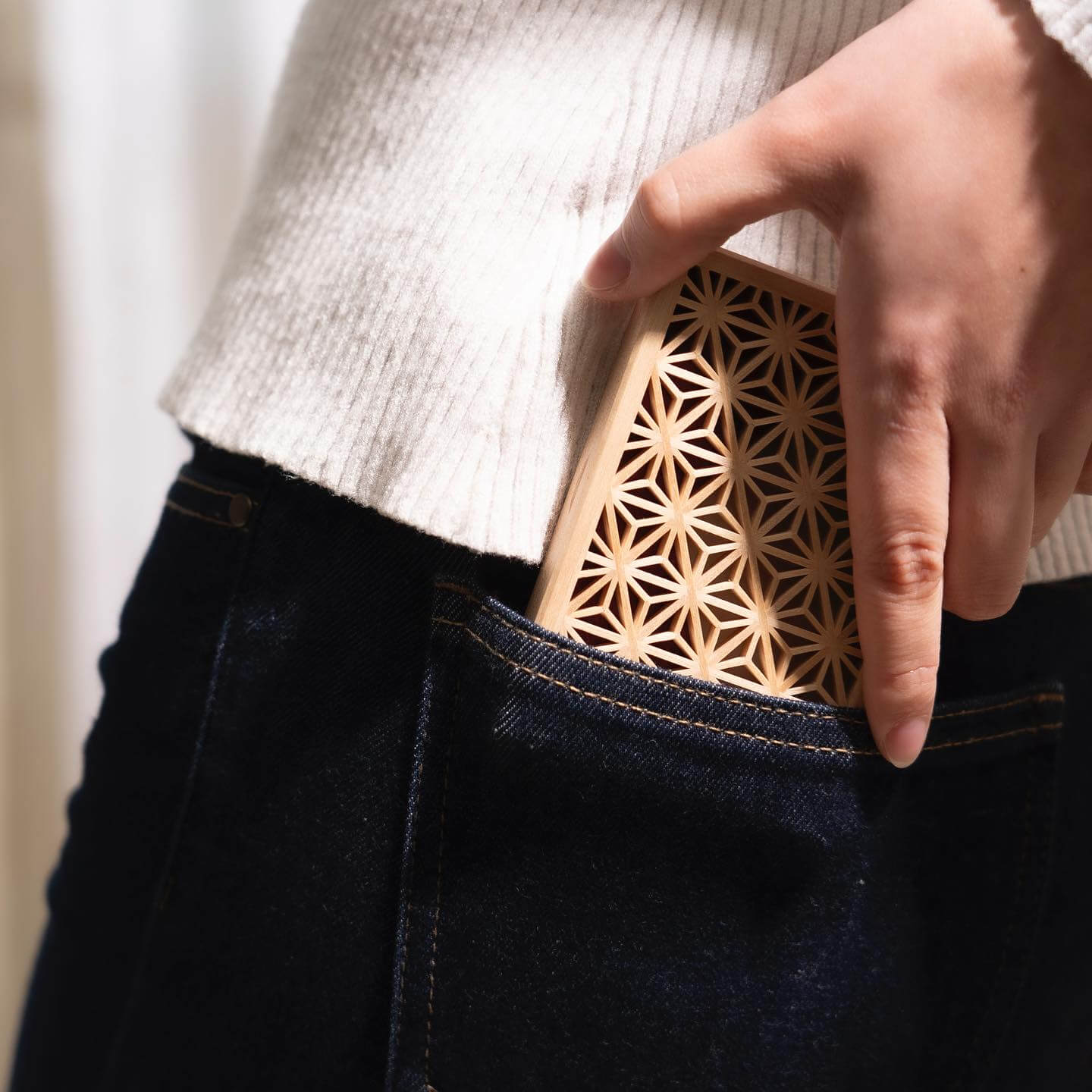 Enishi 組子細工のカードケース 木製 横型名刺入れ 名刺入れ 名刺