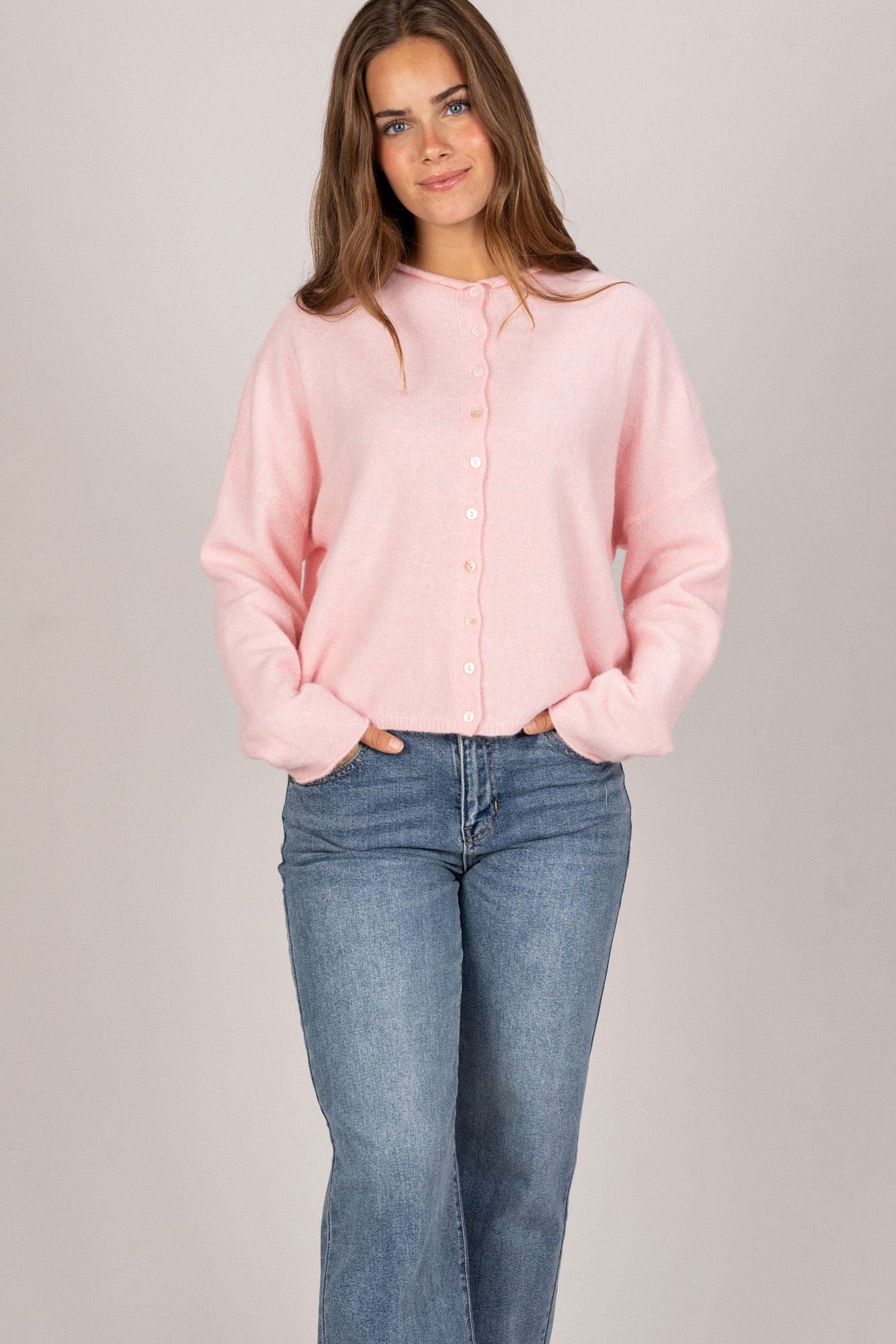 Tristen Buttoned Knit Cardigan - Morning Lavender Boutique Cardigans