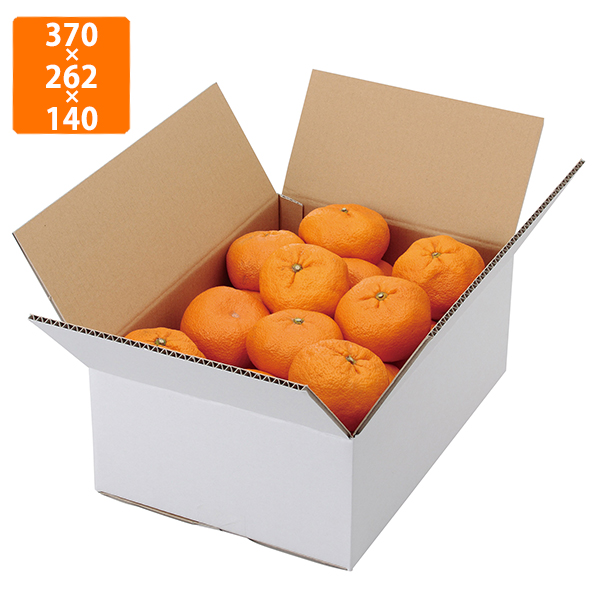 化粧箱】L-2232 A式みかん白無地 5kg 370×262×140mm (60枚入) | 包装