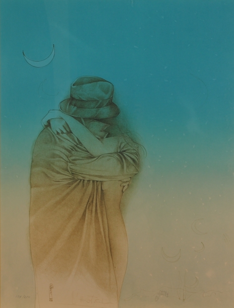 ブルーノ・ブルーニがリトグラフの版画で制作した絵「望月夜」を販売