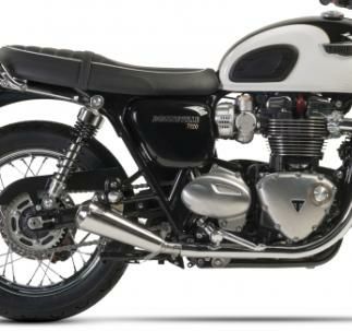 トライアンフ ボンネビル T100 T120 スリップオンマフラー ブラック