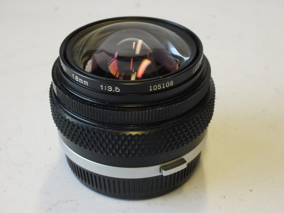 Olympus 18mm f3.5 Zuiko auto-W manual focus OM mount lens + makers