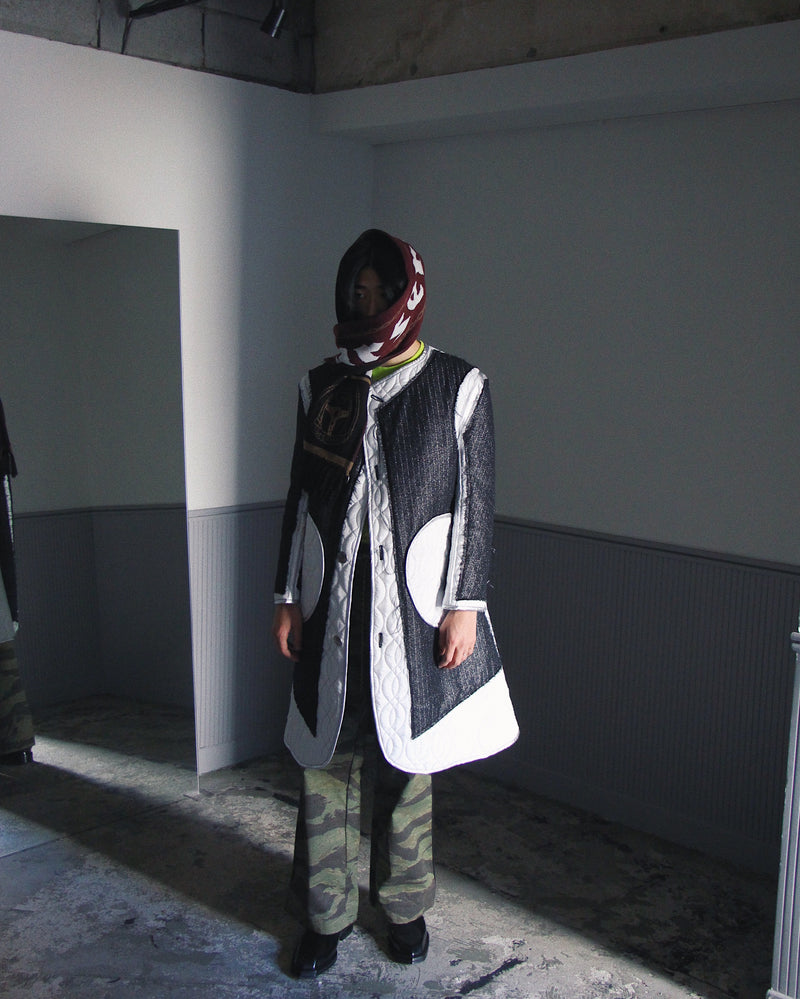 sulvam / QUILTING PATCHWORK COAT (SO-C06-110) BLACK – Mukta / Sal