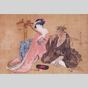 絹本着色藤娘と鬼の念仏絵 | 上田市の文化財