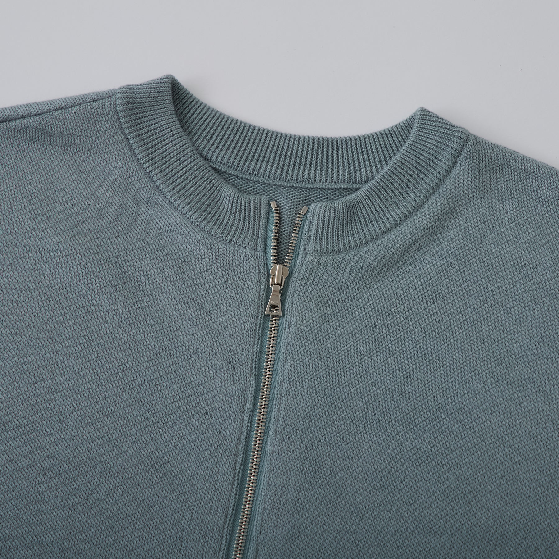 起毛シルクニット ダブルジップカーディガン, セージ