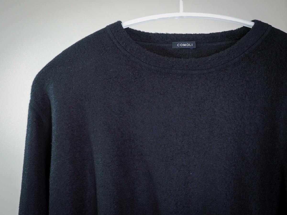 COMOLI シルクフリース 長袖クルー | めもぶろ