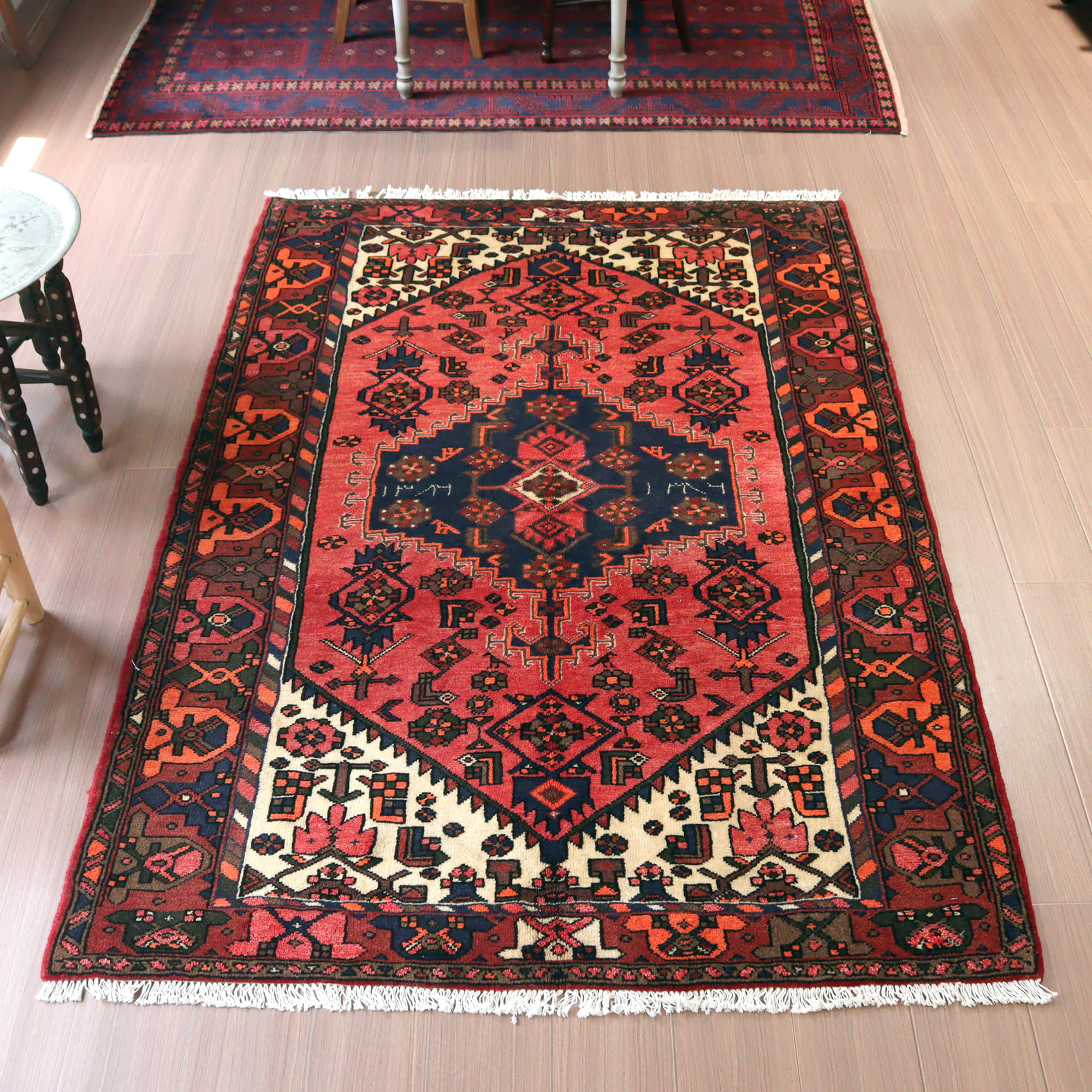 ヴィンテージラグトライバルラグハマダンメダリオン