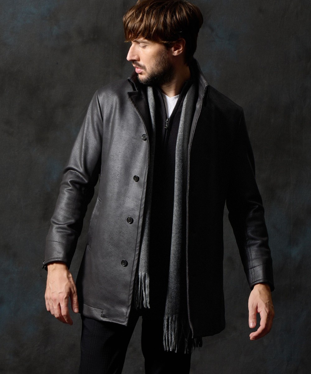 マイクロ起毛ポンチ ムラプリントスタンドコート｜その他コート