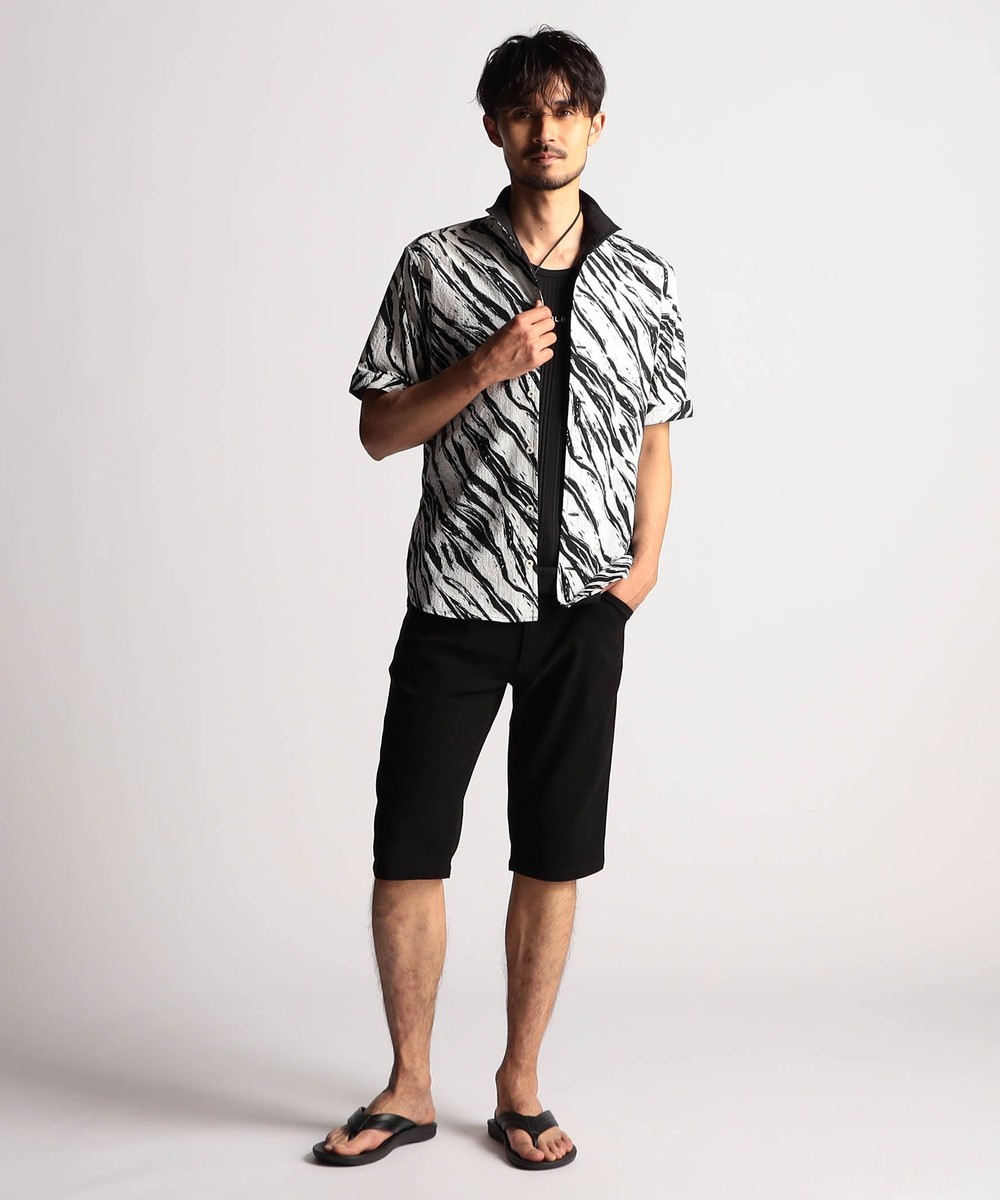 つるこ様シャツ36 カラーコーティングスタンドカラーシャツ｜長袖