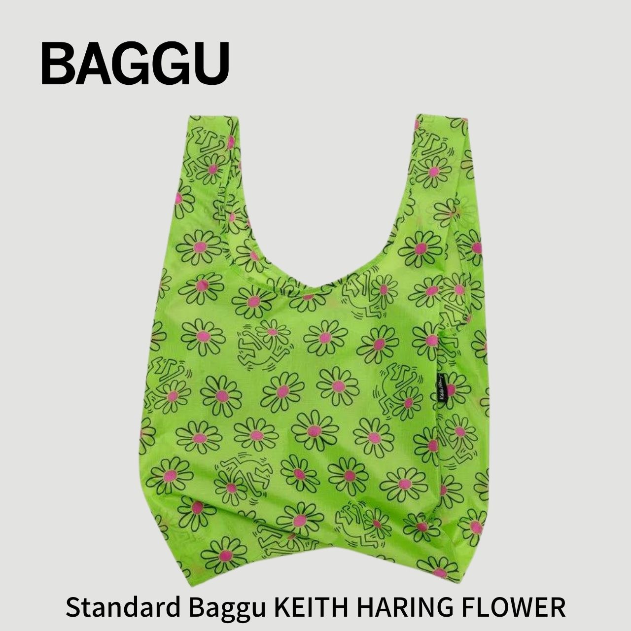 STANDARD BAGGU KEITH HARING FLOWER おしゃれ コンパクト エコバッグ