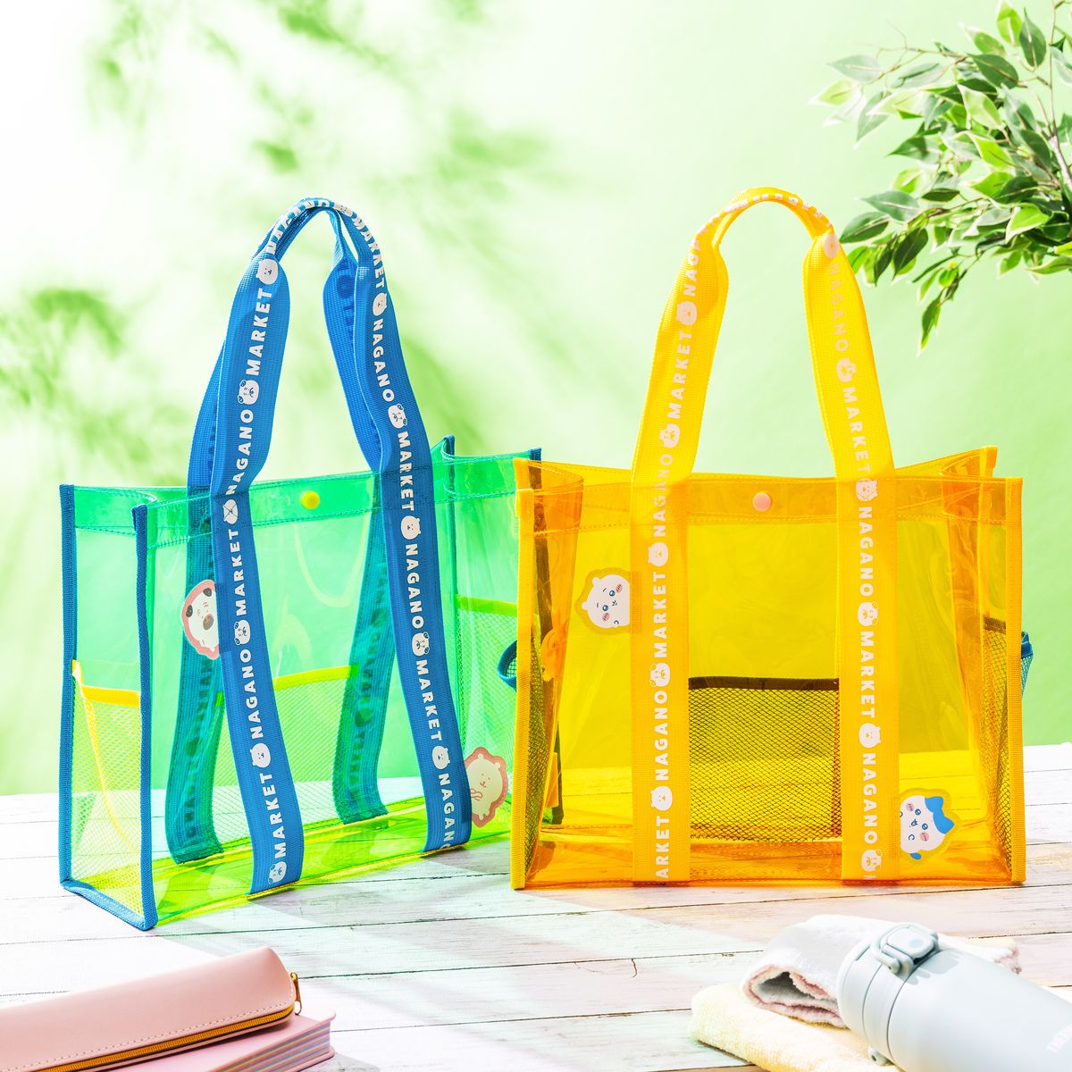 桃稚ちあ クリアカバー付きBIGトートバッグ 桃稚ちあ クリアカバー付き