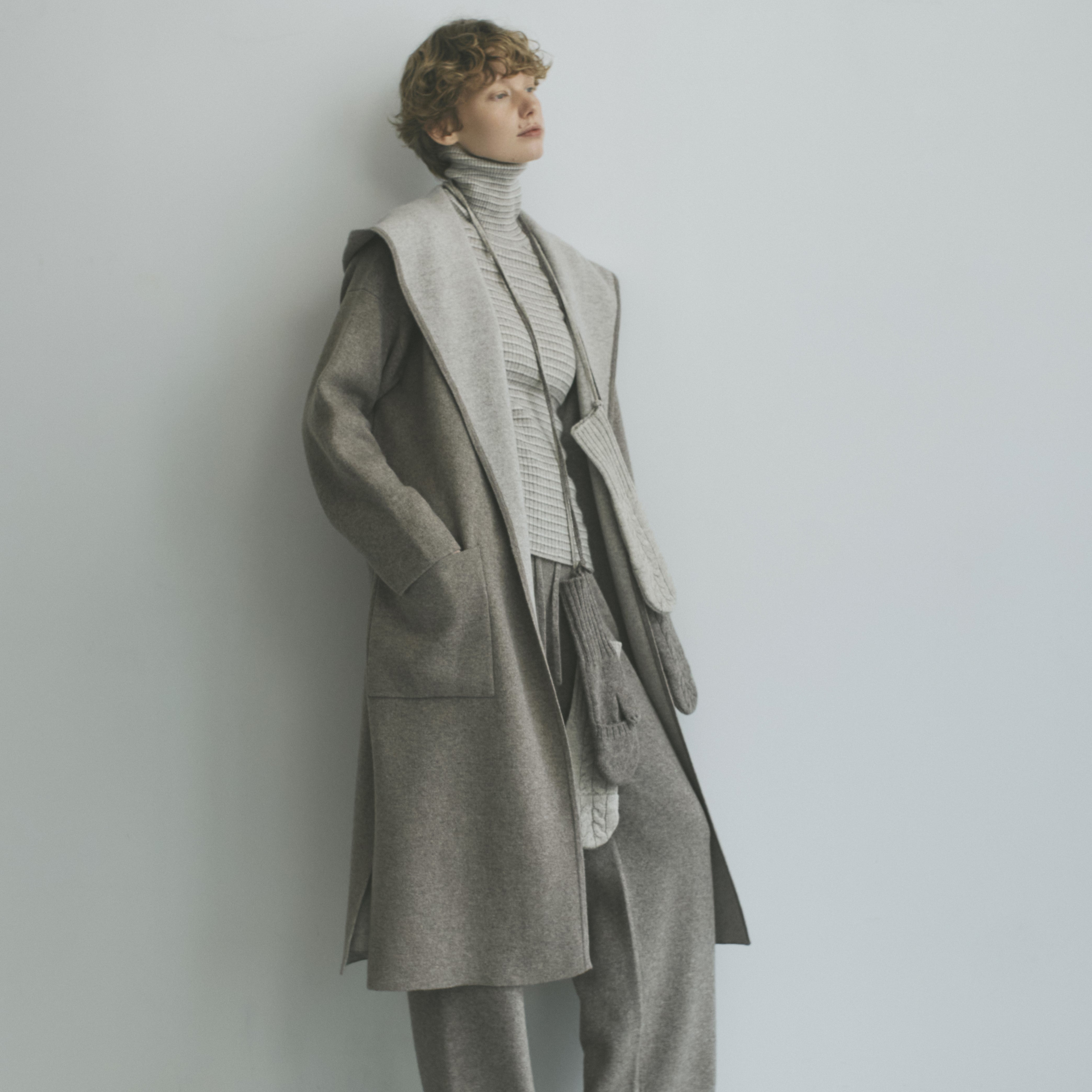 cashmere double face hooded coat(カシミヤダブルフェイスフード付き