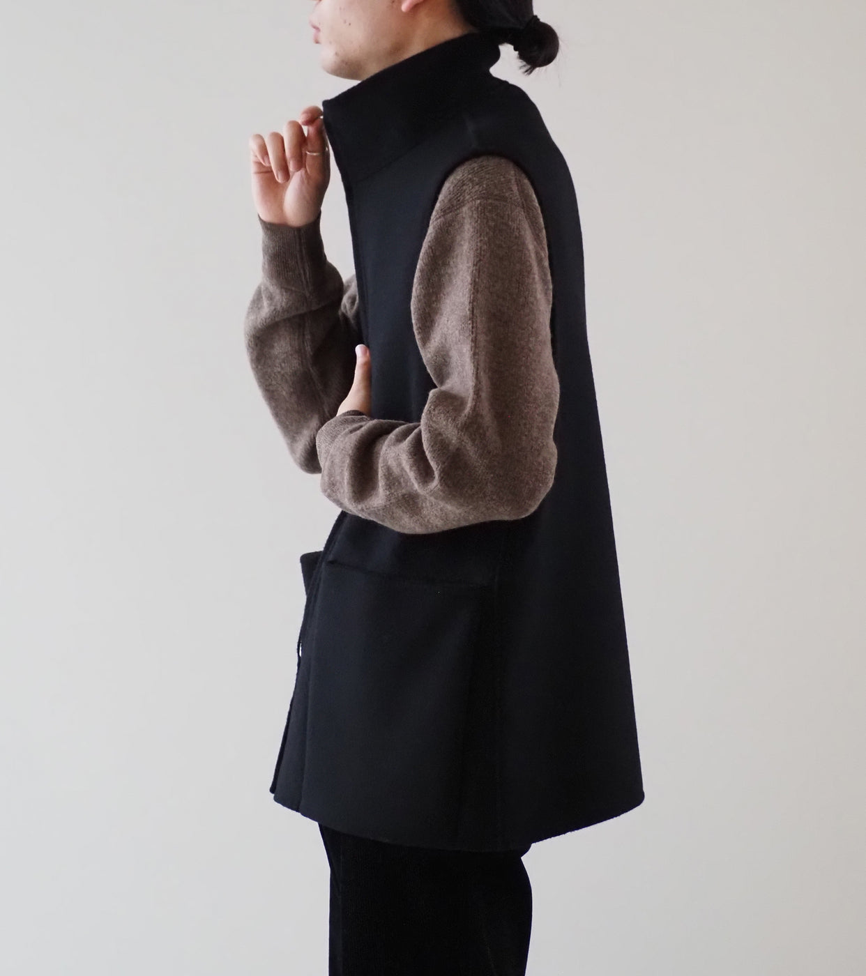 MAATEE＆SONS ジップ ベスト , Black – Navyblue