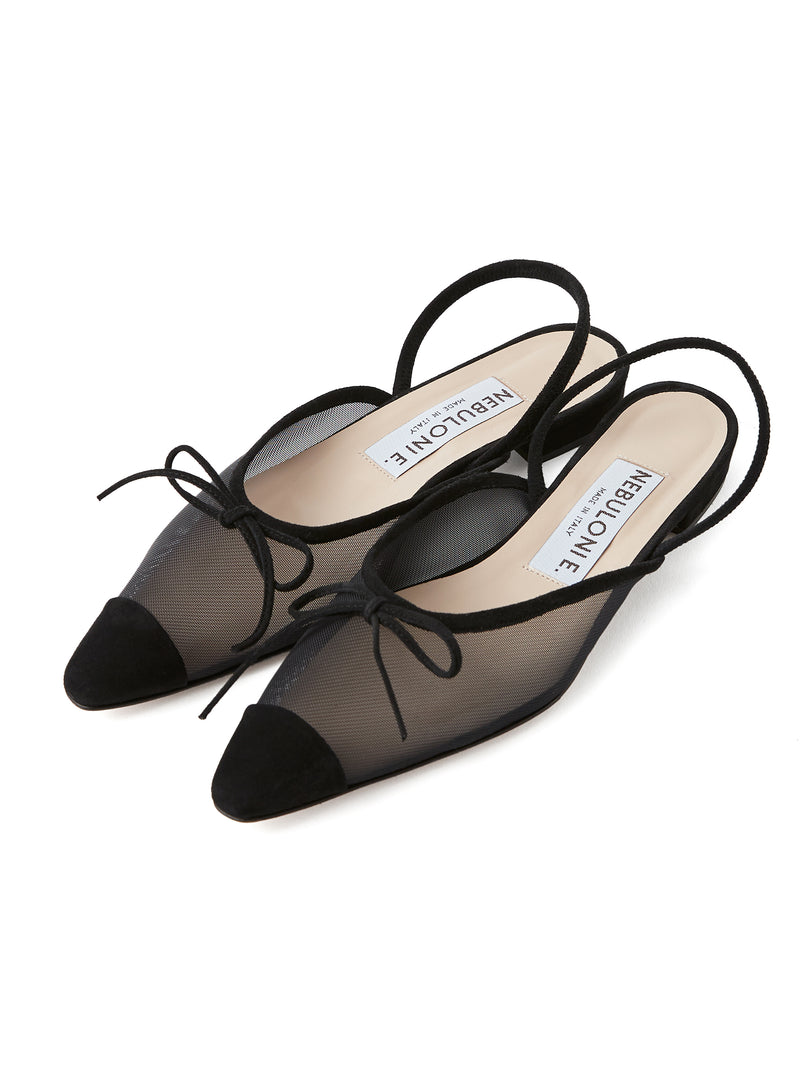 ネブローニ Nebuloni ミュール フラット 39 26cm ブラックネブローニ