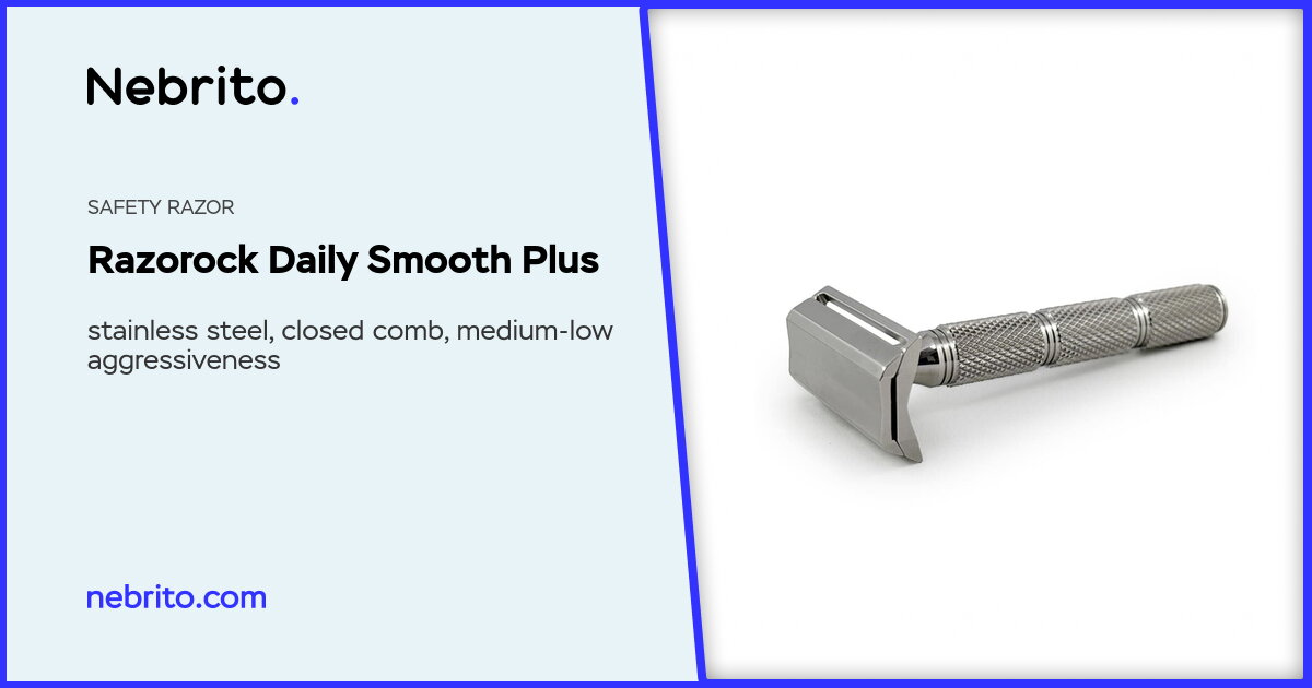 Safety razor Razorock Daily Smooth Plus Stainless steel, closed