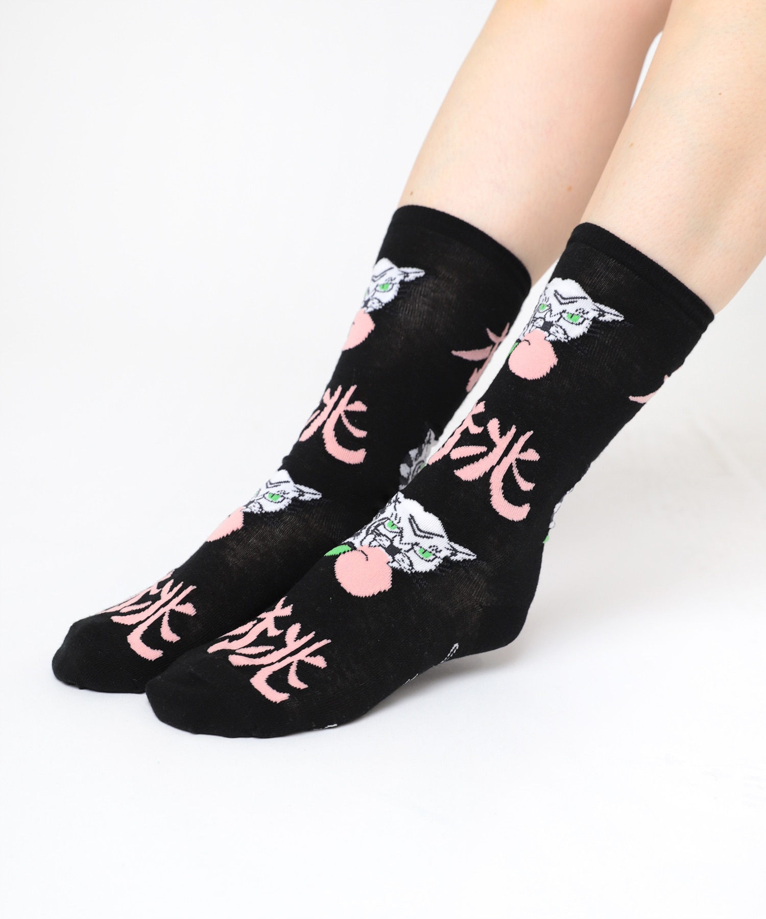 PINK MOTEL】E5101 PMモモトラソックス(F ブラック): ファッション雑貨