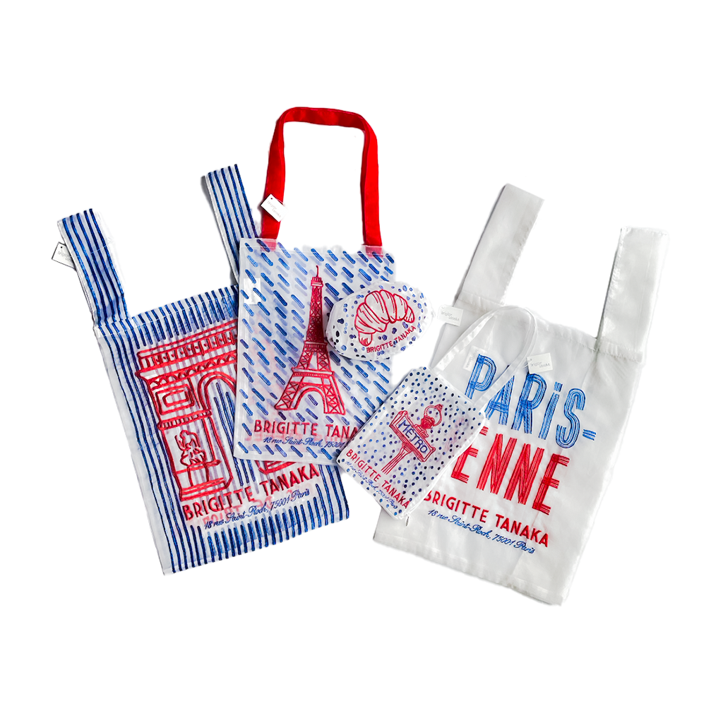 BRIGITTE TANAKA Paris Symbole METRO 刺繍入りオーガンジーバッグ
