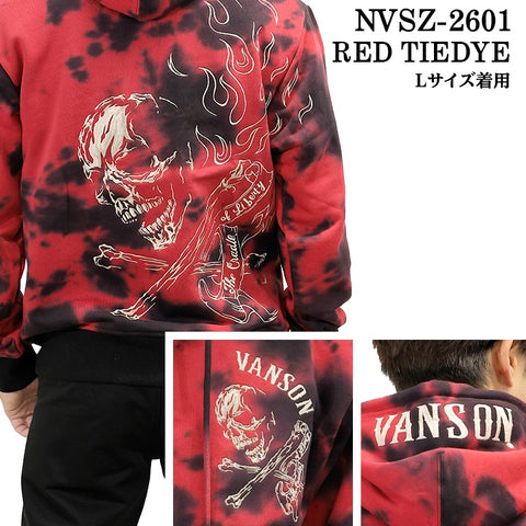 VANSON HOODIE SWEATSHIRT F/Z PARKA SKULL バンソン 裏毛 パーカー