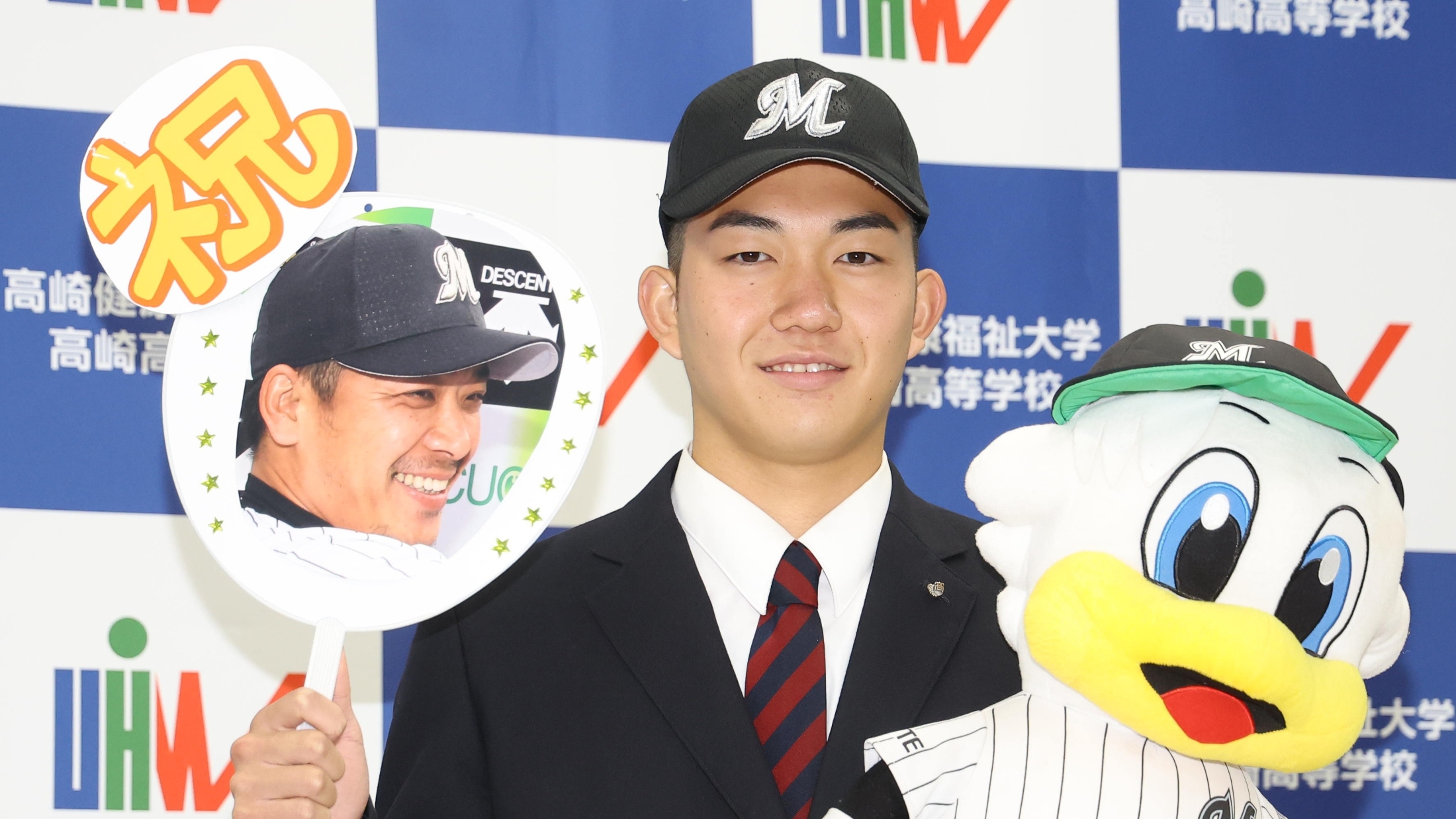 千葉ロッテマリーンズ 石垣元気 18 直筆サイン色紙 ② ドラフト1位