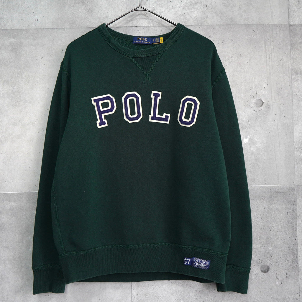 ポロ ラルフローレン カレッジロゴ スウェット ダークグリーン