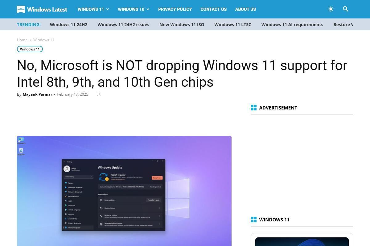 Windows 11で古いIntel CPUのサポートを廃止？誤情報に注意を | TECH+