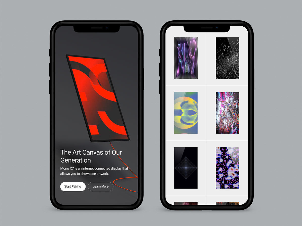 好きなデジタルアートを流せるタテ型ディスプレイ「Mono X7」 | マイ
