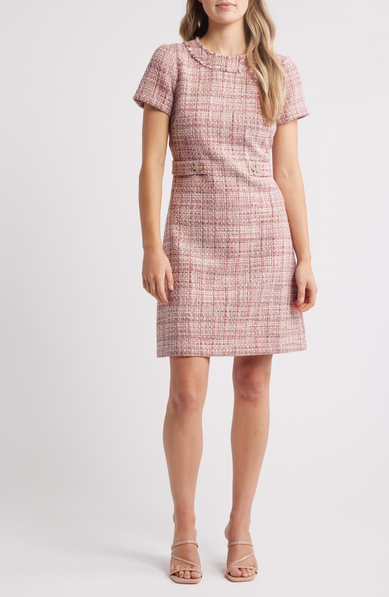 Eliza J Short Sleeve Tweed Dress | Nordstrom