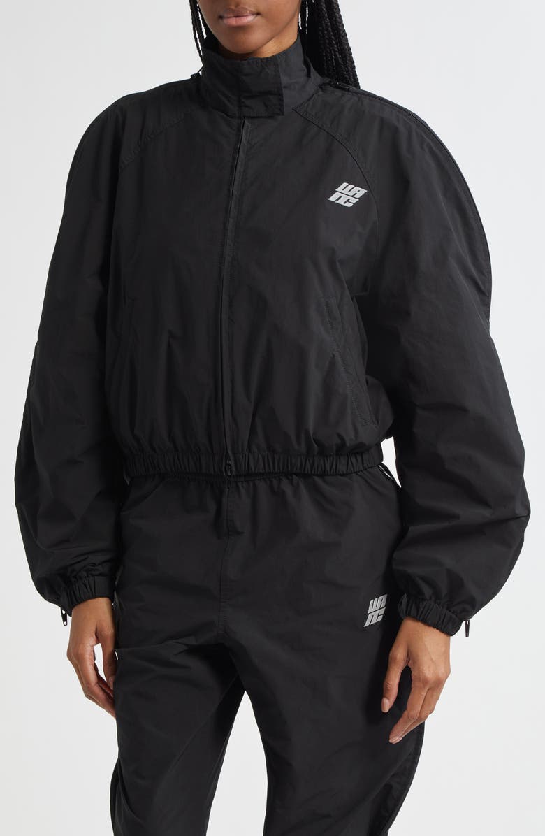 Alexander Wang Zip Sleeve Oversize Crop Track Jacket | Nordstrom