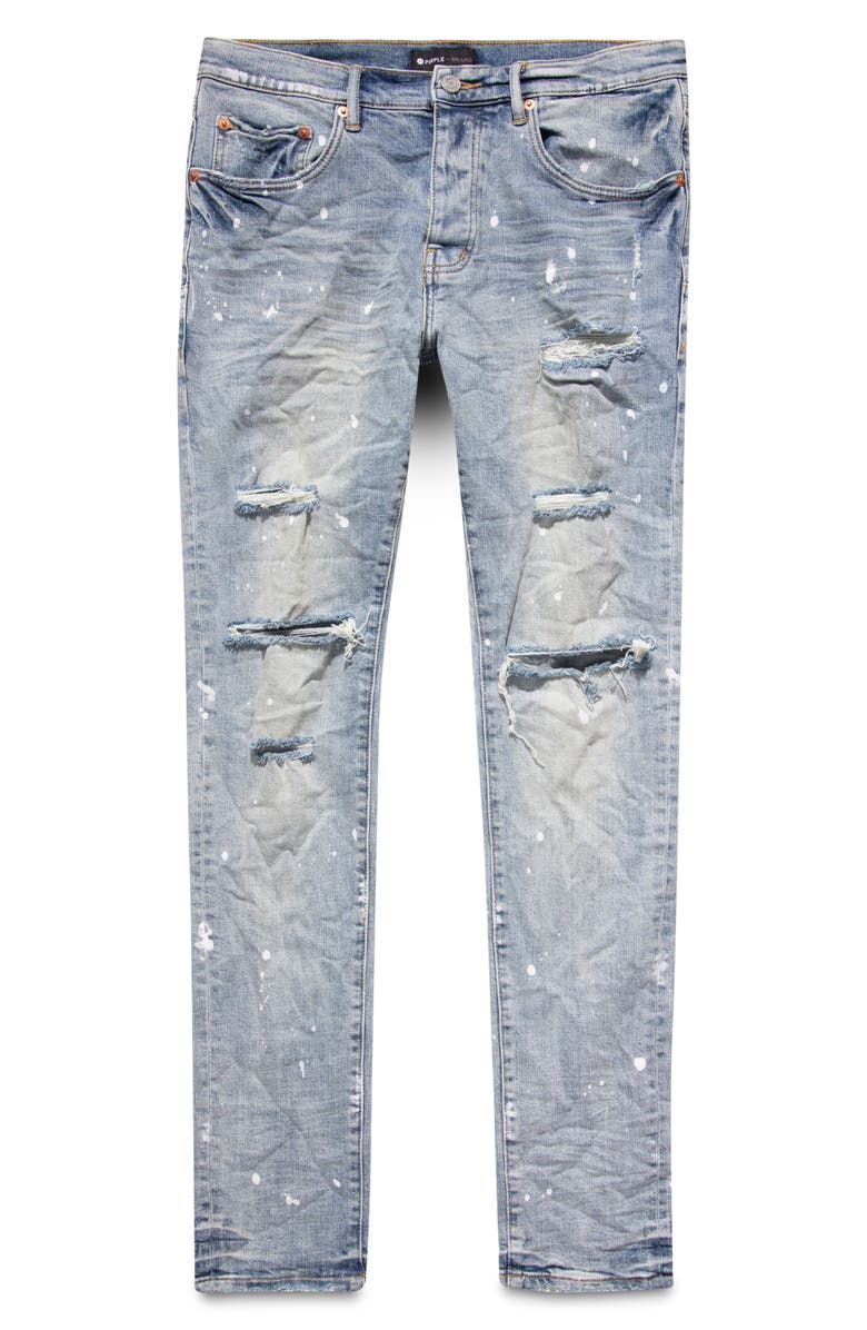 PURPLE BRAND Ripped Paint Splatter Stretch Skinny Jeans | Nordstrom